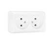 Розетка 2-м накладная Олимп UNIvers белая керамика (О0102)(10)