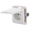 Розетка Евро влагозащищенная с защитной крышкой и шторками WL01-SKGSC-01-IP44 Werkel белая