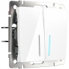 Выключатель 2-клавишный с подсветкой (белый) WL01-SW-2G-LED Werkel 