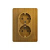 Розетка 2гн. с/п Евро в сборе Glossa дуб GSL000524
