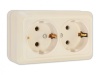 Розетка 2-м Евро накладная Олимп UNIvers слоновая кость керамика (Б-О0128)(10)ВЫВОД