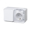 Блок Выключ 1кл+Роз з/к со штор. AtlasDesign PROFI IP54 БЕЛЫЙ ATN540170