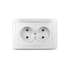 Розетка 2-м внутр. Валери UNIvers белая керамика (В0102)(10)