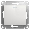 Механизм выкл. 2кл. с/п с подсветкой Glossa белый GSL000153