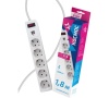 Фильтр сетевой КОСМОС 5гн 1,8м + 2 USB 2.1А белый 10А, 2200Вт FKsm1.8m-5g(W)USB 