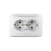 Розетка 2-м внутр.Евро Валери UNIvers белая керамика (В0128)(10)