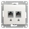 Механизм Розетка комп 2-гнезда Glossa белый GSL000185K