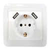 Розетка 1-м внутр. Евро 16А+2USB CLASSICO ASD/InHome (4690612035246)