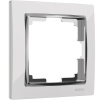 Рамка на 1 пост Werkel WL03-Frame-01-white Snabb (белый/серебро)