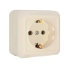 Розетка 1-м накладная Евро Олимп UNIvers слоновая кость керамика (Б-О0028)(10)ВЫВОД