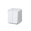 Выключатель 2 клав. накладной AtlasDesign PROFI IP54 БЕЛЫЙ ATN540151