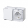 Блок Выключ 1кл+Роз з/к со штор. AtlasDesign PROFI IP54 БЕЛЫЙ ATN540170