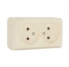 Розетка 2-м накладная Олимп UNIvers слоновая кость керамика (Б-О0102)(10)ВЫВОД