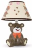 Светильник Camelion KD-556 С10 Мишка с бантом коричневый, керамика, 40W E14