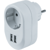 Разветвитель(тройник) 1гн с з/к + 2USB Navigator NAD-USB01-1E-C-WH USB3.4A 61454