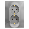 Розетка 2гн. с/п Евро в сборе Glossa алюминий GSL000324