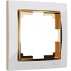 Рамка на 1 пост Werkel WL03-Frame-01-white-GD Snabb (белый/золото)