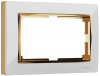 Рамка для двойной розетки Werkel WL03-Frame-01-DBL-white/GD Snabb (белый/золото)