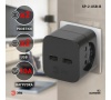 Разветвитель(тройник) 2гн (10А) + 2USB (2.4A/5В) черный Эра (49535/238324)