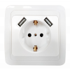 Розетка 1-м внутр. Евро 16А+2USB CLASSICO ASD/InHome (4690612035246)