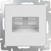 Розетка 2СП Ethernet RJ-45+RJ-45 WL01-RJ-45+RJ-45 Werkel белая