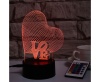 Ночник Camelion NL-400 3D св/д Сердце RGB 3W 220V/USB/3xAA (