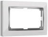 Рамка для двойной розетки Werkel WL03-Frame-01-DBL-white Snabb (белый/серебро)