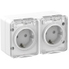 Розетка 2-м накл. с з/к со шт. AtlasDesign PROFI IP54 БЕЛЫЙ ATN540126