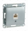 Механизм розетка комп 1гн Glossa алюминий GSL000381К