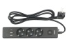 Удлинитель настольный 3 гнезда+3USB+выкл. 1,9 м.черный 16А/3,5кВт (ПВС 3х1) Power Cube