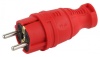 Вилка каучук прямая КРАСНАЯ 1ф с з/к 16А/220В ЭРА V8-RED (929)