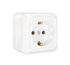 Розетка 1-м накладная Евро Олимп UNIvers белая керамика (О0028)(10)