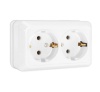 Розетка 2-м Евро накладная Олимп UNIvers белый керамика (О0128)(10)